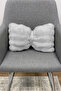 Plush Puffy Decorative Bow Pillow Cushion Fluffy Filled Gray 1 Piece 30X50 cm - 2