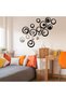 72 Pcs Acrylic Circle Mirror Wall Stickers, Removable Self-Adhesive 3D Round Mirror Decals, DIY Art Mural Decoration for Living Room Bedroom Home Ornament (Black+Silver+Gold) - 5