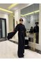 Women's Long Sleeve Shawl Detailed Blouse and Trousers Two-Piece Set (Belt Not Included) - 5