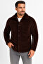 Men's Plush Fleece Cardigan Shirt – Collared, Button-Down, Chest Pocket, Soft Textured Winter Regular Fit