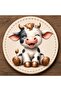 Cute and Sassy Cow Cub Mdf Coaster 9X9 cm |   Uv Printing |   Children's Coaster |   Coffee Cup Coaster |   Milk Cup Coaster |   Decorative Gift - 3