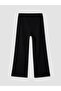 Black Wide-Legged Girls' Sweatpants with Elastic Waist - 3