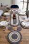 14 Piece Jute Knitted 6-Person Supla Runner Table Set with Coasters and Basket - 7