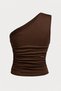 One-Shoulder Ruched Blouse - 2