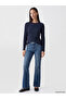 Lcw Everyday Navy Blue Crew Neck Women's Ribbed Bodysuit - 2