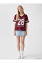 Burgundy Oversize Cotton Women's T-Shirt - 2