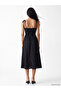 Black Heart Collar Rope Strap Polka Dot Dress - 4