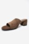 Delavie Earth Suede Genuine Leather Women's Thick Heeled Slippers - 6