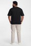 Black 100% Cotton Oversized Plus Size Men's Printed T-Shirt - 3XL 4XL 5XL 6XL 7XL 8XL 9XL 10XL 11XL T-Shirt - Relaxed Fit - 4