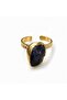 Natural Amethyst Stone Adjustable Women's Ring – Gold Color Textured Design - 2