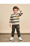 Boy's Striped Dc Embroidered Seasonal 2-Strand Tracksuit Set for Ages 2-3-4-5-6 - 2