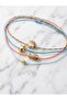 Set of 4 Sea Figured Drawstring Anklet Bracelets with Turtle, Fish, Mussel, Dorica Detailed Slide Lock - 2