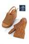 Tan Genuine Suede Leather High Heeled Sandals Women's Summer Shoes Yatii - 3