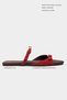 Calina Red Suede Double Buckle Flat Sole Women's Slippers - 2