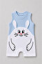 Baby Boy Rabbit Patterned Summer Jumpsuit Ribbed Cotton Sleeveless Baby Romper Snap Fastener Romper 0-9 Months - 2