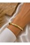 Zircon Stone Star Detailed Steel Handcuff Bracelet
