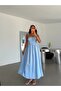 Rubber Detailed Dress - Baby Blue - 4