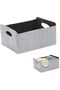 2-Pack Felt Storage Baskets with Handles, Foldable Storage Boxes for Shelves (Gray)
