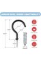 Black Mug Hooks - 12 Plastic Coated Screw Hooks for Ceilings and Walls - 7