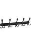 5 Hooks Black Stainless Steel Industrial Wall Coat Towel Rack 44.5*4 cm