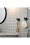 Three-piece bathroom hook set, black stainless steel bathroom hooks, square wall-mounted towel hooks, suitable for kitchen and bedroom. - 5