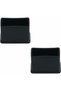 A set of 12 black rubber furniture leg protectors – 15 x 30 mm – reduces noise and protects floors. - 4