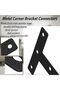 T-shaped corner braces, 10-pack, T-shaped supports, For furniture, cabinets, tables and chairs, black - 3