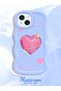 iPhone 14 Plus Compatible Silicone Phone Case with Sweet Pink Hearts Motifs Three Color Options