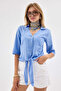 Linen Front-Tie Shirt - 1600 - 8