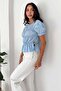 Women's Gipeli Balloon Sleeve Blouse with Tie Detail - 2