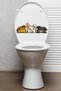 Toilet Sticker Set of Three Cute Rabbits with Amused, Confused, and Sneaky Facial Expressions Fun Bathroom Sticker Set - 5
