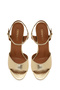 Women's Gold Ankle Buckle Thick Heeled Metallic Leather Sandals 26Sfd161832 - 5