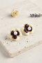 Pearl Detailed Cream Brown Color Daisy Model Women's Earrings