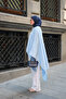 Women's Single Long Sleeve Detailed Blouse Blue - 4