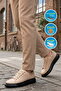 Beige Memory Foam Genuine Leather Men's Sports Shoes Premium Casual Sneaker 6601 m - 3