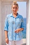 Italian Lavender Blue Shirt Collar Long Sleeve Buttoned Sequined Embroidered Casual Woven Shirt 65 62 - 4