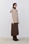 High Collar Suede Sweater - Beige - 3
