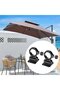 2-piece fishing umbrella holder, foldable parasol clamp, wall mounting, outdoor fishing umbrella bracket, balcony, terrace, fishing platform (black) - 2