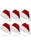 6-Piece Fluffy Santa Hats – Comfortable Red Velvet Christmas Hats as Party Gifts for Adults & Children