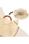 Women's Bohemian Foldable Straw Hat, Sun Hat, Beach Hat, Wide Brim with Bow, Summer Hat, Perfect for Travel, Vacation, and the Beach. - 3