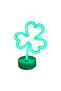Green LED Neon Four-Leaf Clover Night Light – USB and Battery Powered - 3