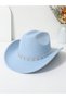 Women's Western Cowboy Hat with Rhinestones and Wide Brim - 2