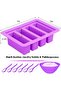 4-hole silicone butter mold with rectangular lid; large silicone butter mold with lid, for making butter sticks and cheesecake, 4-hole purple. - 2