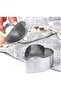 6-Piece 8*3.8cm Heart-Shape Stainless Steel Dessert Cake Ring Mold Handle - 2
