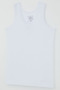 Girl's Thick Strap Ribbed Undershirt with Lace Detail, Ages 3-14, White - 3