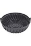Round frying basket - reusable baking tray - kitchen accessory - heat-resistant material - 22 cm diameter - gray - 5