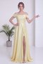 Women's Satin Off-Shoulder Draped Slit Evening Dress Baby Blue, Brown, Navy Blue, Yellow, Black, Burgundy - 5