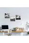 30x30 cm 3 Panel Gallery Wrapped Canvas | Route 66 Wall Art | Black White Desert Decor - 4