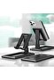 Foldable Desk Phone & Tablet Stand Holder with Adjustable Angles (Black) - 3