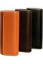 3 Portable, Simple Leather Anti-Pressure Retro Sunglasses Cases - Black + Chestnut + Chestnut